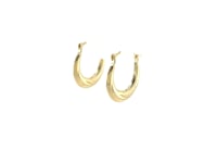 10k Yellow Gold Oval Hoop Earrings