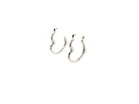 10k White Gold Heart Hoop Earrings